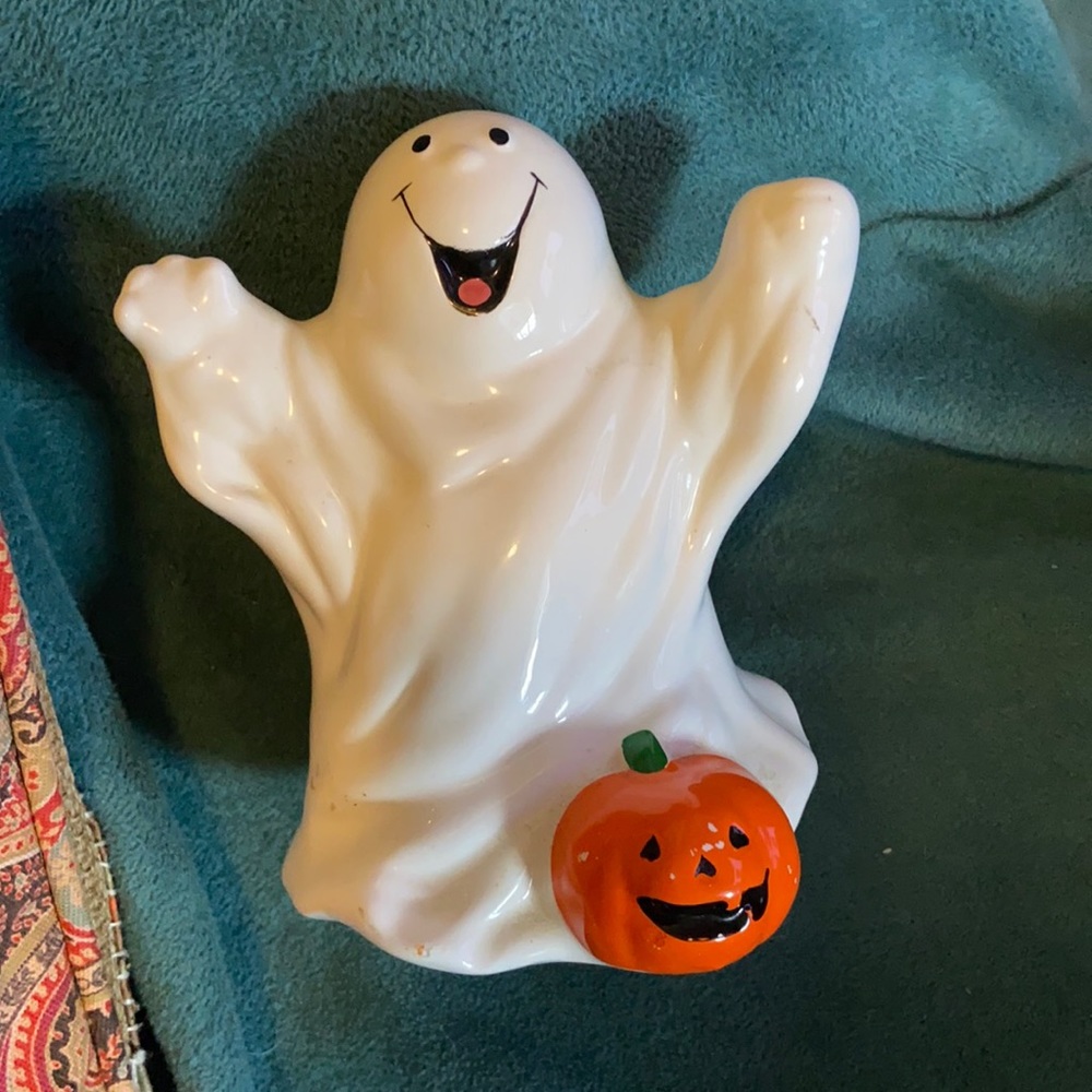 vintage ghost shaped ceramic coin bank